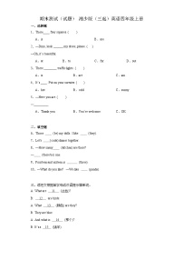 期末测试（试题）+湘少版（三起）英语四年级上册