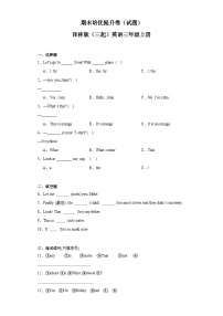 期末培优提升卷（试题）译林版（三起）英语三年级上册