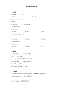 期末培优提升卷（试题）人教PEP版英语三年级上册