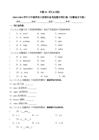 专题01词汇词组-2023-2024学年六年级英语上册期末备考真题分类汇编（安徽地区专版）