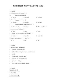 期末（试题）译林版（三起）英语六年级上册+