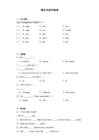 期末考前冲刺卷+（试题）译林版（三起）英语四年级上册