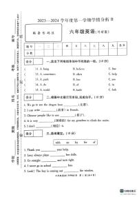 河南省沈丘县沙北部分乡镇2023-2024学年六年级上学期期末英语试题