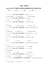 专题03语法单选-2023-2024学年三年级英语上册期末备考真题分类汇编（湖北地区专版）