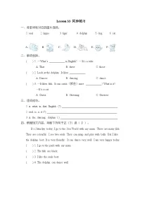 小学人教精通版Unit 6 Would you like to take a trip?Lesson 33当堂达标检测题