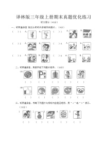 译林版（三起）英语三年级上册期末真题优化练习