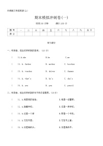 期末模拟冲刺卷（试题）外研版（三起）英语三年级上册