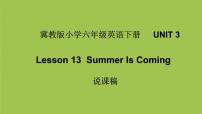 冀教版 (三年级起点)六年级下册Lesson 13 Summer is coming!说课课件ppt