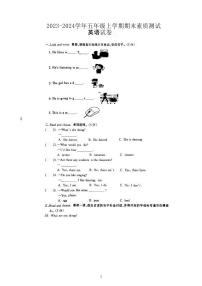 河南省驻马店市确山县2023-2024学年五年级上学期1月期末英语试题