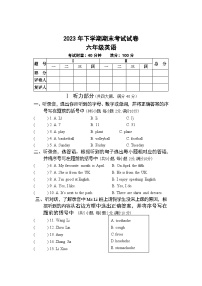 54，湖南省邵阳市武冈市2023-2024学年六年级上学期期末考试英语试题