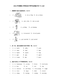 2024年寒假小学英语开学考试卷D(PEP六上)