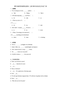 期末高频易错题检测卷（试题）-2023-2024学年人教PEP版英语五年级下册++