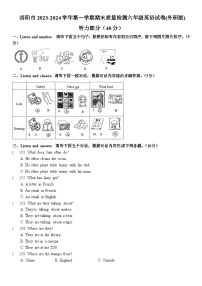 河南省洛阳市2023-2024学年六年级上学期期末英语试题