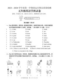 广东省清远市2023-2024学年五年级上学期期末考试英语试题