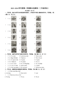 2023-2024学年江苏省张家港市译林版（三起）三年级上册期末质量检测英语试卷(无答案)