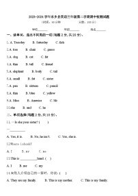 2023-2024学年东乡县英语三年级第二学期期中检测试题含答案