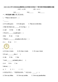 2023-2024学年吉林省延边朝鲜族自治州图们市英语三下期中教学质量检测模拟试题含答案