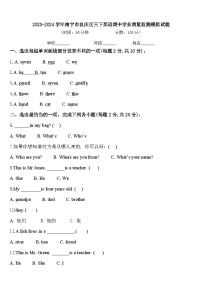 2023-2024学年南宁市良庆区三下英语期中学业质量监测模拟试题含答案