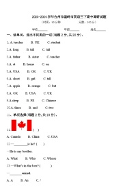 2023-2024学年台州市温岭市英语三下期中调研试题含答案