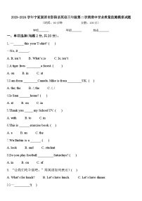 2023-2024学年宁夏固原市彭阳县英语三年级第二学期期中学业质量监测模拟试题含答案