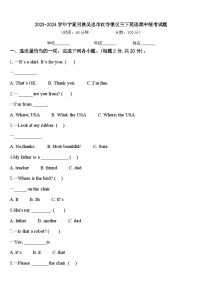 2023-2024学年宁夏回族吴忠市红寺堡区三下英语期中统考试题含答案