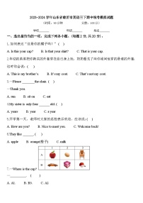 2023-2024学年山东省临沂市英语三下期中统考模拟试题含答案