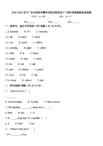 2023-2024学年广东省深圳市耀华实验学校英语三下期中质量跟踪监视试题含答案