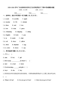 2023-2024学年广东省深圳市龙华区万安学校英语三下期中考试模拟试题含答案