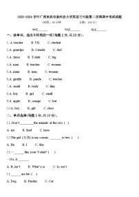 2023-2024学年广西来宾市象州县小学英语三年级第二学期期中考试试题含答案