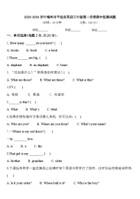 2023-2024学年梅州市平远县英语三年级第二学期期中监测试题含答案