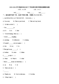 2023-2024学年张掖市高台县三下英语期中教学质量检测模拟试题含答案