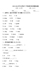 2023-2024学年江苏省三下英语期中统考模拟试题含答案