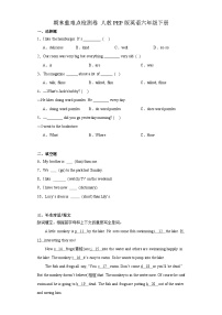 期末重难点检测卷（试题）-2023-2024学年人教PEP版英语六年级下册