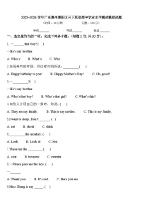 2023-2024学年广东惠州惠阳区三下英语期中学业水平测试模拟试题含答案