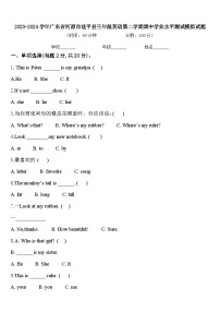 2023-2024学年广东省河源市连平县三年级英语第二学期期中学业水平测试模拟试题含答案