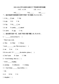 2023-2024学年白银市白银区三下英语期中联考试题含答案