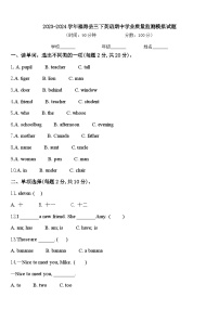 2023-2024学年福海县三下英语期中学业质量监测模拟试题含答案