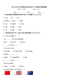 2023-2024学年甘肃省定西市安定区三下英语期中检测试题含答案