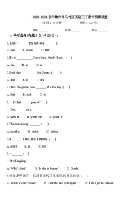 2023-2024学年焦作市马村区英语三下期中预测试题含答案