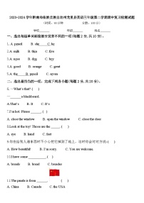 2023-2024学年黔南布依族苗族自治州龙里县英语三年级第二学期期中复习检测试题含答案