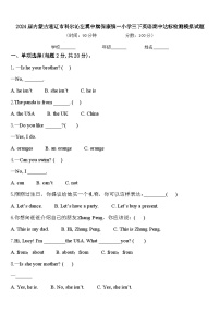 2024届内蒙古通辽市科尔沁左翼中旗保康镇一小学三下英语期中达标检测模拟试题含答案