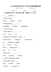 2024届伊春市翠峦区英语三下期中学业质量监测模拟试题含答案