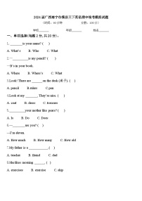 2024届广西南宁市横县三下英语期中统考模拟试题含答案