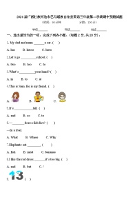 2024届广西壮族河池市巴马瑶族自治县英语三年级第二学期期中预测试题含答案