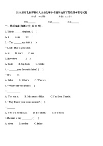 2024届河北省邯郸市大名县北峰乡卓越学校三下英语期中联考试题含答案