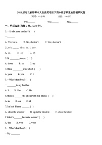 2024届河北省邯郸市大名县英语三下期中教学质量检测模拟试题含答案