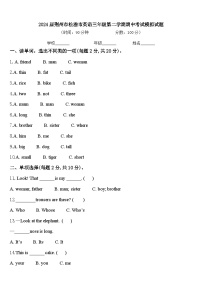 2024届荆州市松滋市英语三年级第二学期期中考试模拟试题含答案