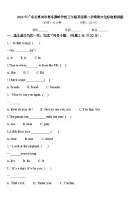 2024年广东省惠州市惠东燕岭学校三年级英语第二学期期中达标检测试题含答案