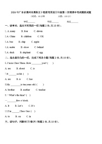 2024年广东省惠州市惠阳区十校联考英语三年级第二学期期中考试模拟试题含答案