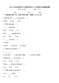 2024年山东省青岛市年义务教育统考上三下英语期中考试模拟试题含答案